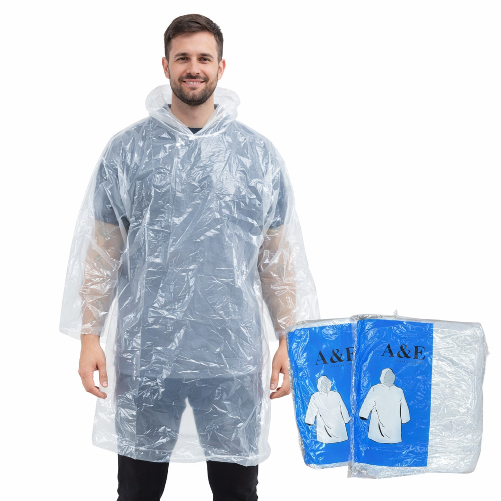 Kit 3/5/10 Peças de Capa de Chuva Descartável Adulto Masculino e Feminino Tamanho Único