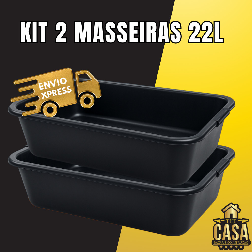 Caixa De Massa Plástica 22L Construção Resistente Lavável Masseira Caçamba Concreto Cimento em Oferta na Shopee