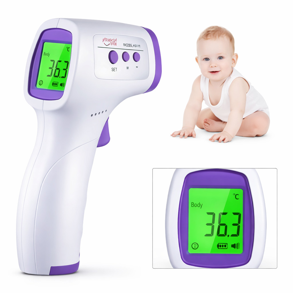 Termometro Digital Infravermelho Para Testa Sem Contato Display LCD Bebe Adulto Medicao Temperatura