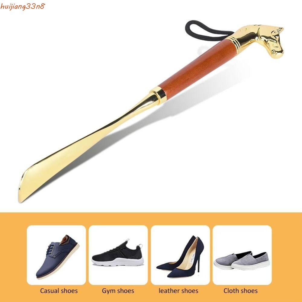 Buzina De Sapato De Metal HUIJIANG , Calçadeira Longa Com Alça De 32 Cm , Ferramenta De Uso De Sapatos , Levantador Port