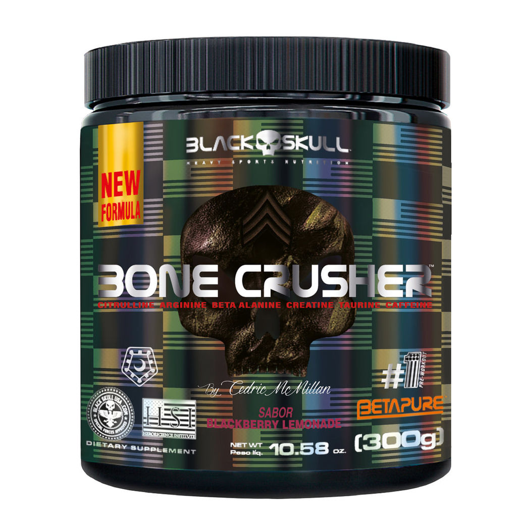 Pré-Treino Bone Crusher (Nova Fórmula) - 300g - Black Skull