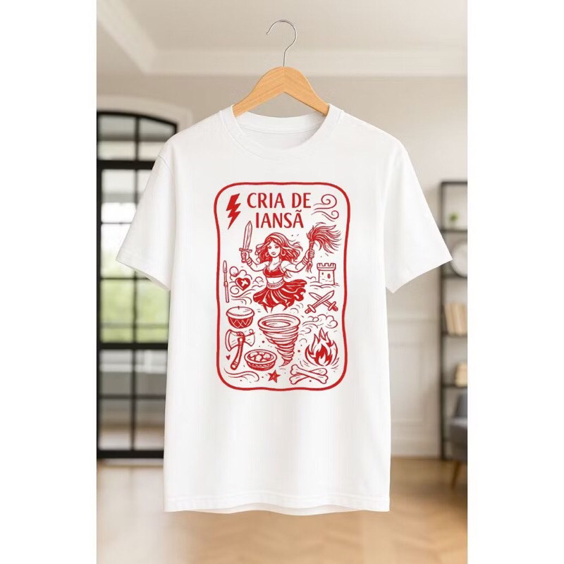 Camiseta Cria de Iansã Estilo Ana Paula BBB/ Umbanda/Candomblé Unisex Slim / 100%Algodão Estampada em Oferta na Shopee
