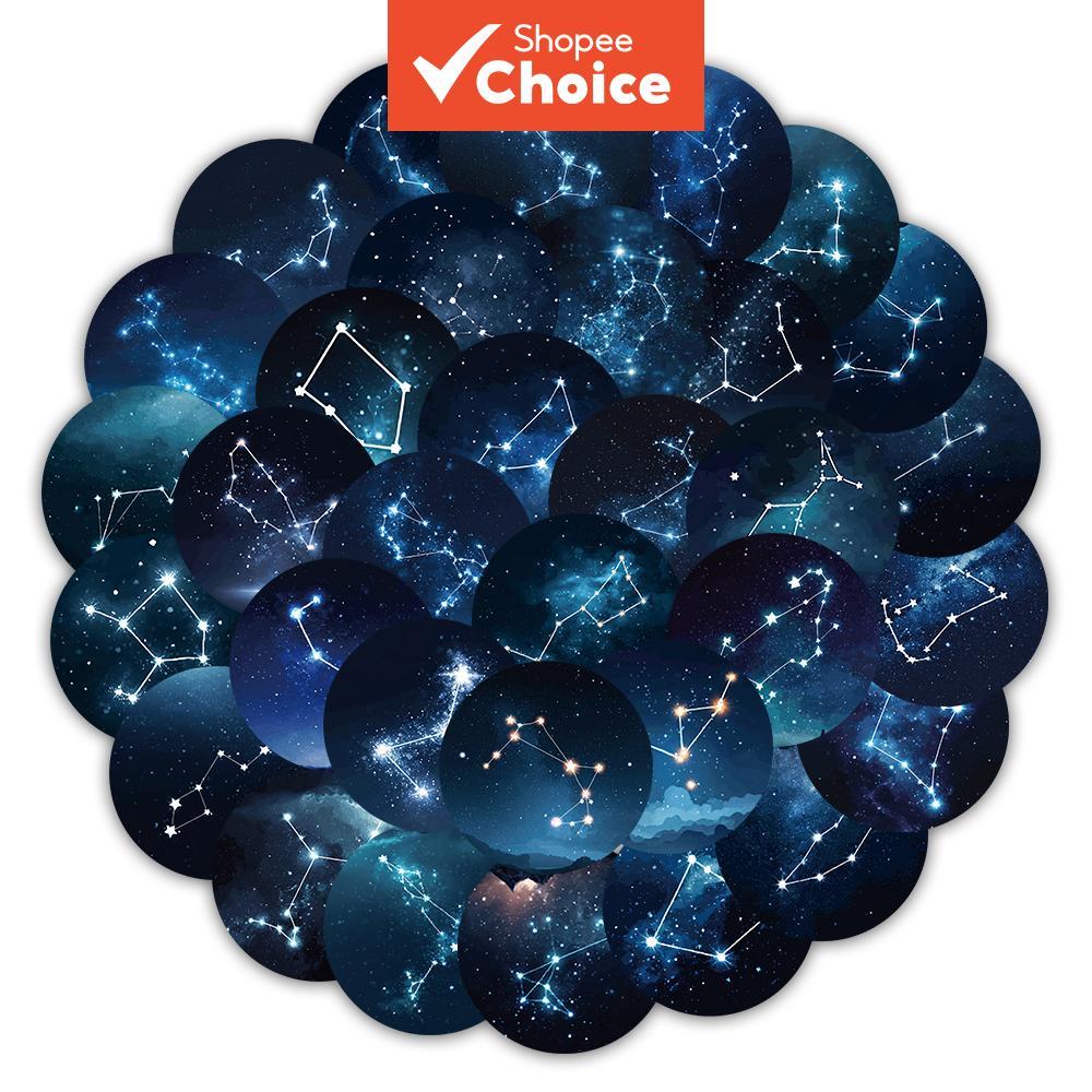 Conjunto De Adesivos De Constelação , Céu Estrelado Redondo , Diário DIY , Astronomia , Decoração De Planejador , Garraf
