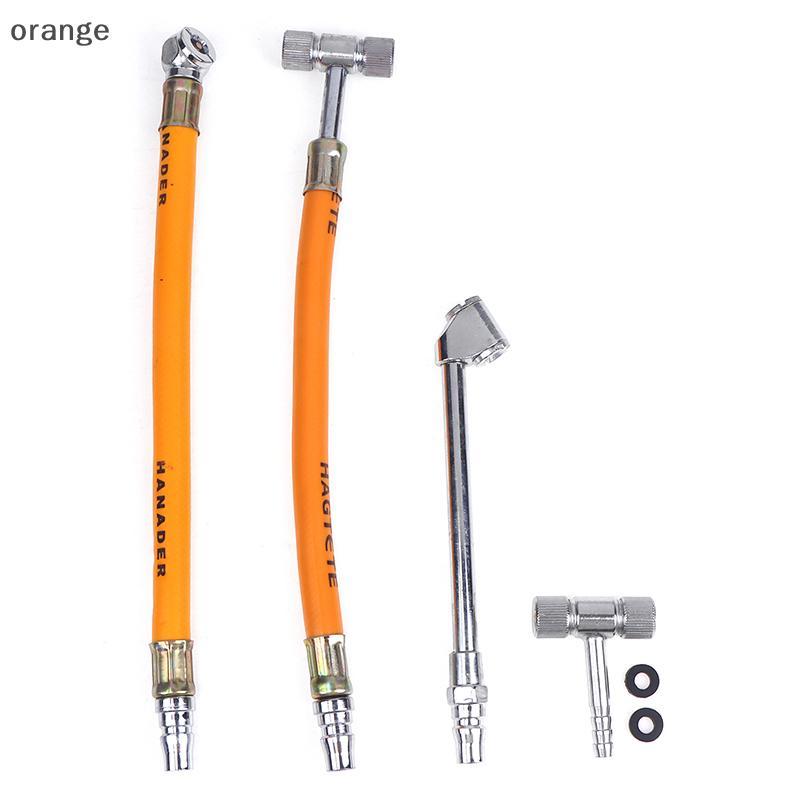 [Laranja] Inflável Bicicleta Moto Tru Pneu Inflator Conector Ferramentas De Ferragem Válvula Bocal Do Carro Mangueira Ar