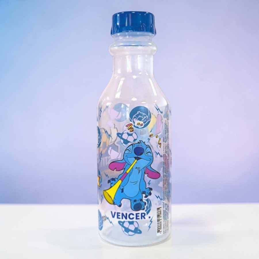 Garrafa Retrô - Stitch Futebol - 500ml - Disney Original - 1 unidade - Plasútil - Rizzo