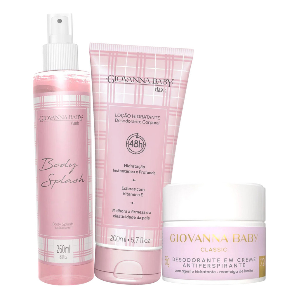 Giovanna Baby Classic Body Splash,loção E Desodorante Creme
