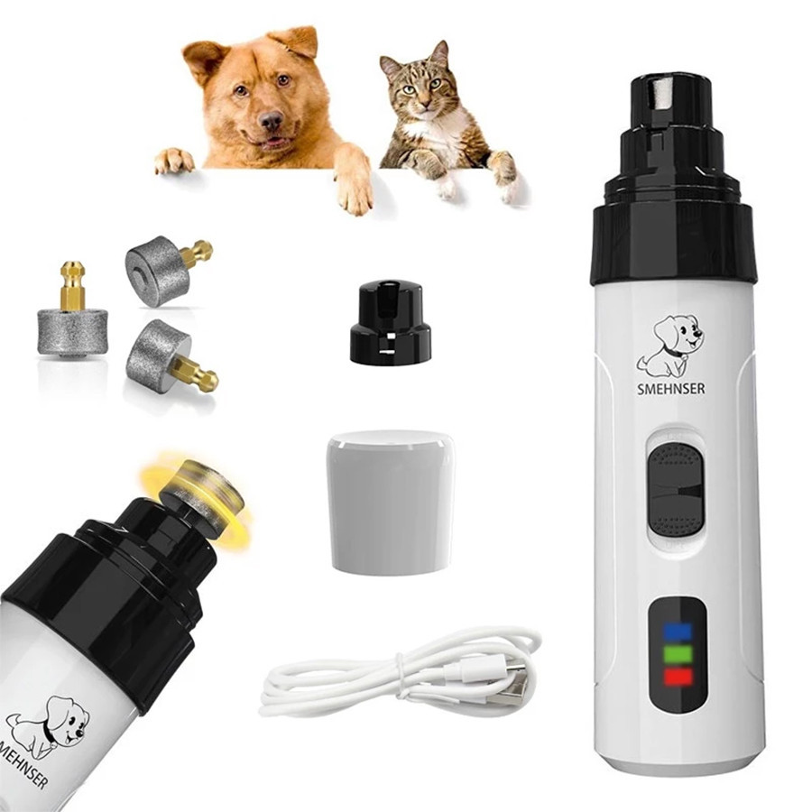 Elétrico Polidor De Unhas Cachorro Para Cães e Gatos, Recarregável por USB, Ferramenta de Moagem para Pets