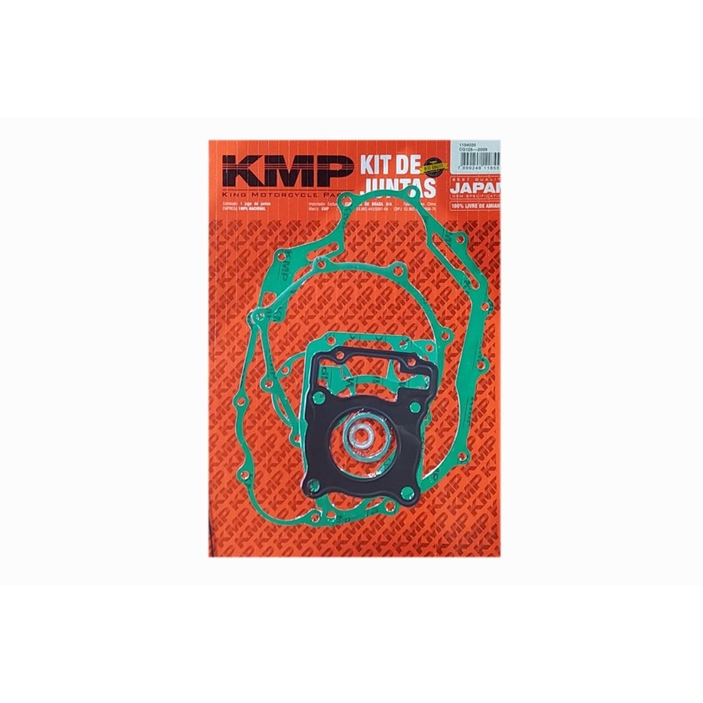 JOGO DE JUNTAS COMPLETO KMP PARA HONDA FAN 125 2009 A 2013 BROS 125 2013 A 2014
