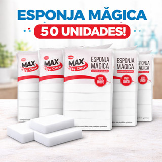 Esponja Mágica para Limpeza Parede Sapado Casa Tira Manchas Desengordura MaxClean em Oferta na Shopee
