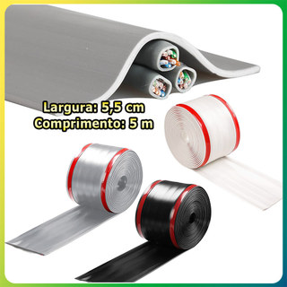 5,5cm 5m Tampas para cabos no piso protetores de cabos autoadesivos organizadores e ocultadores de cabos