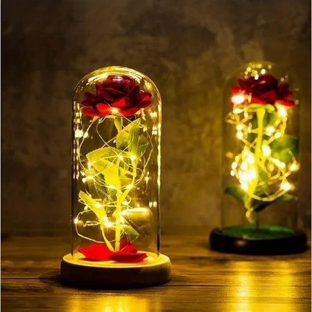Rosa Eterna com LED – Presente de Amor para Dia dos Namorados e Aniversário