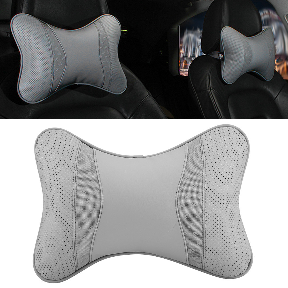 Almofada de descanso de pescoço Funien Almofada de encosto de cabeça de carro de algodão PP para dirigir bege cinza