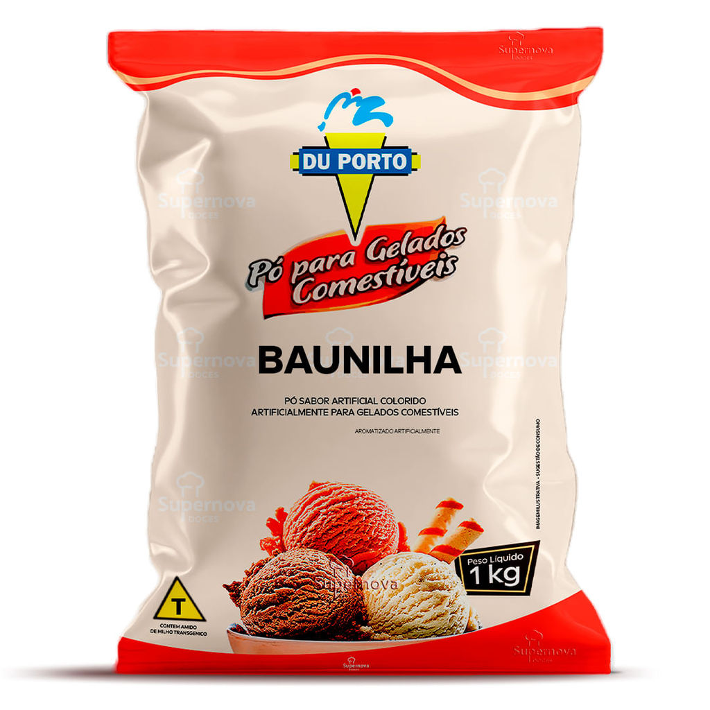 Pó para Gelados Comestíveis Sabor Baunilha 1Kg - Du Porto em Oferta na Shopee