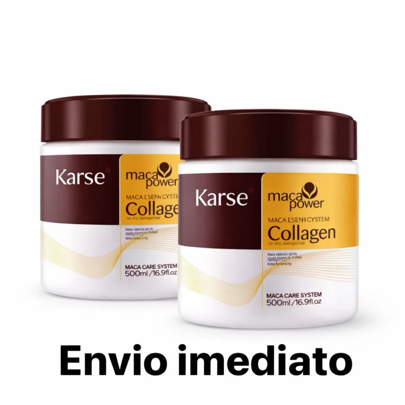 Kit 2 Máscaras Capilares Karse Maca Power Collagen 500ml Hidratação e Brilho em Oferta na Shopee