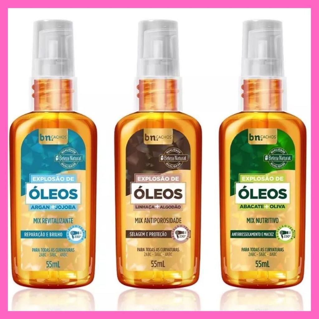 Óleo Capilar Finalizador Explosão de Óleos Beleza Natural 55ml bn.Cachos em Oferta na Shopee