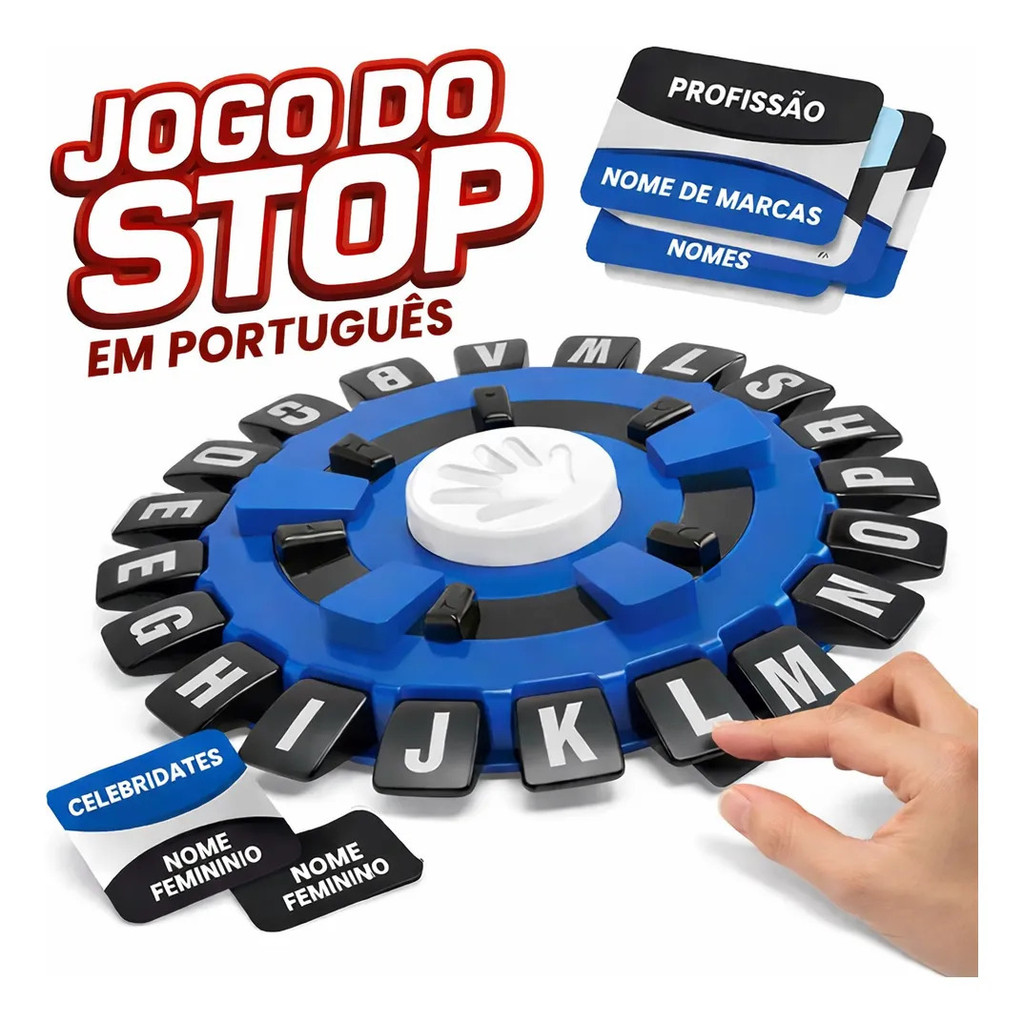 Jogo Stop Tabuleiro Trava Letras Palavras Temporizador Eletrônico Jogo para Brincar com a Familia
