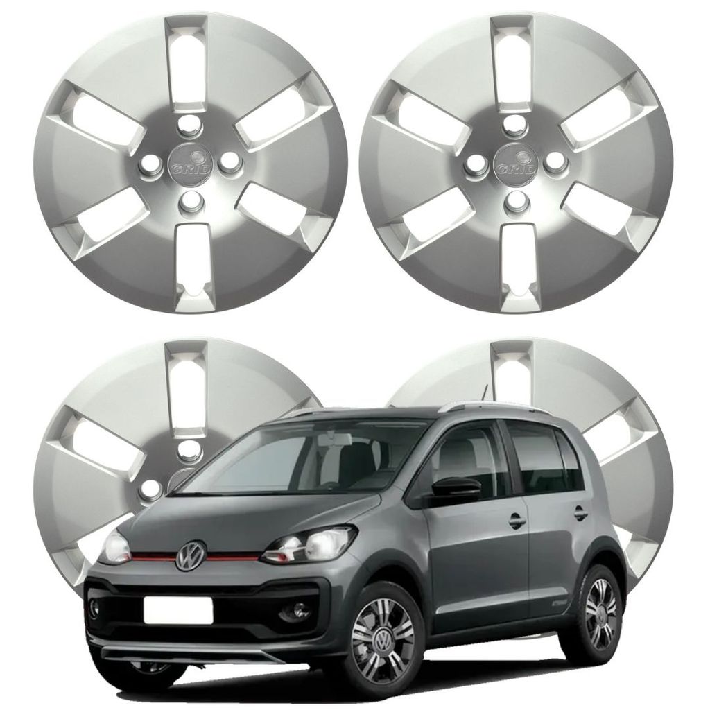 Jogo Calota Aro 14 VW UP 2014-2016 Cubo Baixo Prata