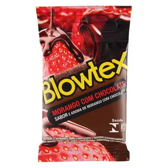 Preservativo Blowtex Morango com Chocolate 3 Unidades