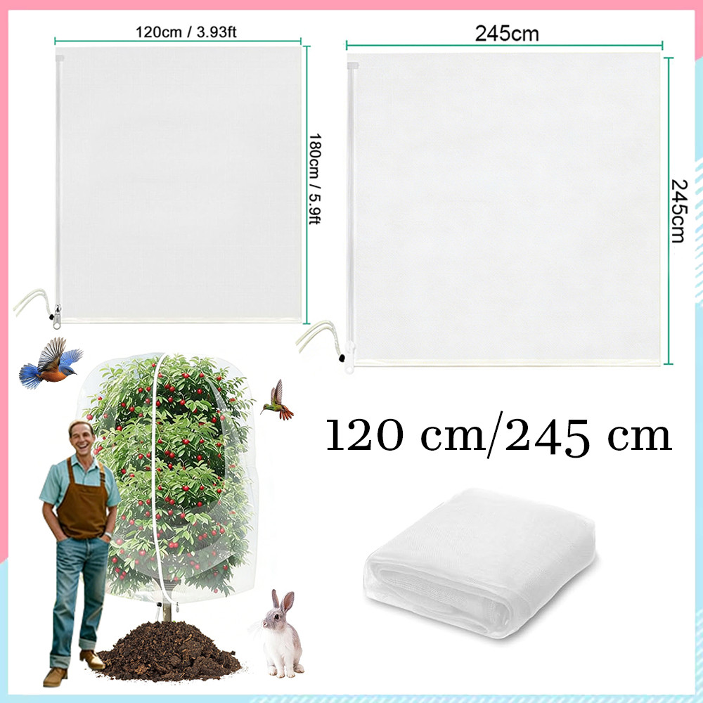 Sacos de rede para árvores frutíferas, rede para pássaros para árvores frutíferas, cigarras para proteção de frutas