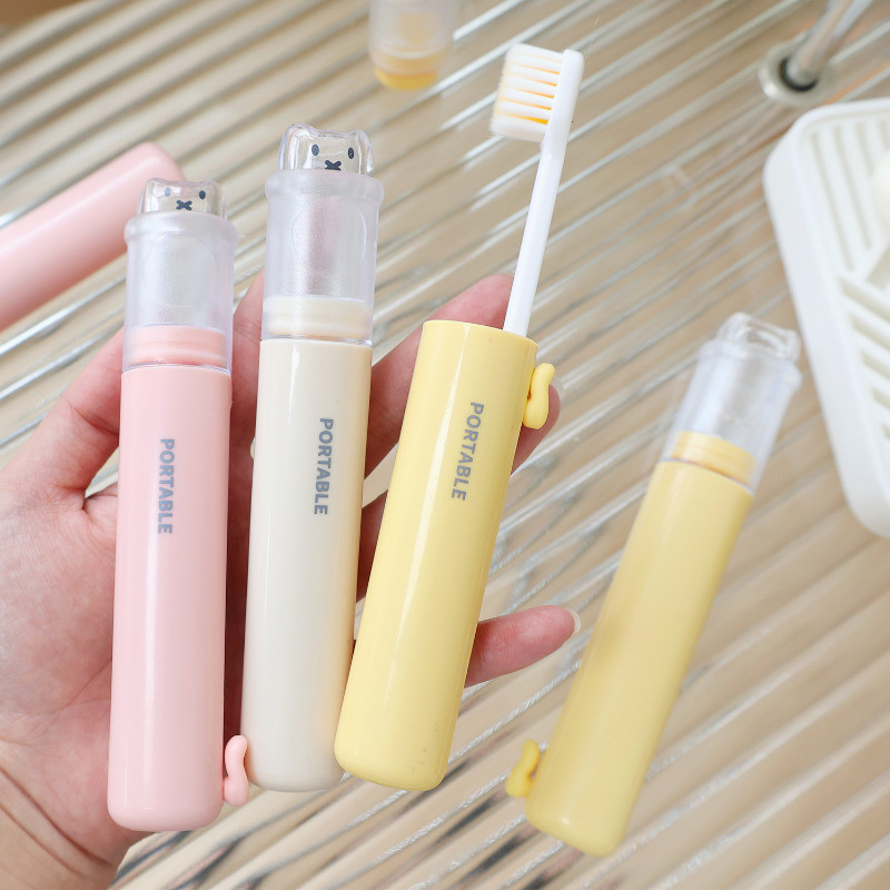 Kit Escova de Dentes para Viagem | Portátil com Tampa | Impermeável Antipoeira PP+ABS