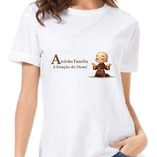 CAMISETA UNISEX Blusa t-shirt FREI GILSON CRIANÇA, SÃO MIGUEL ARCANJO, CATOLICO, 04 MANHÃ MOVIMENTO CATOLICO plus size