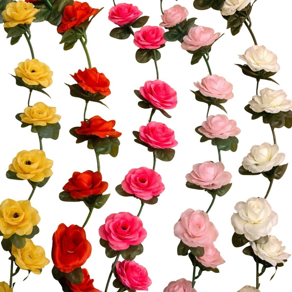 Kit 4 Trepadeira Corrente Hera de Rosa Artificial Ideal Para Decoração De Casamento, Festas, Cordão Outono Decoração