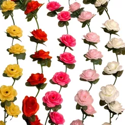 Kit 4 Trepadeira Corrente Hera de Rosa Artificial Ideal Para Decoração De Casamento, Festas, Cordão Outono Decoração