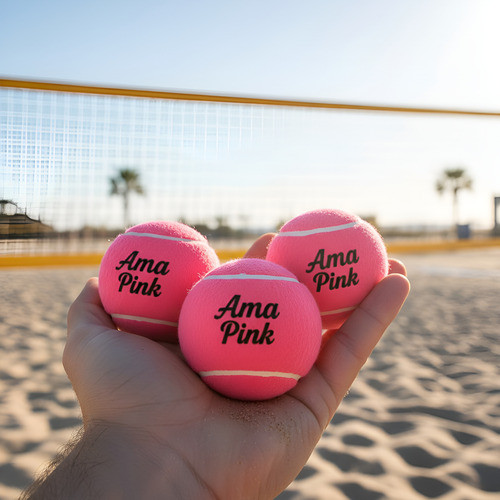 Pack 03 Bolinhas Bola De Beach Tennis Ama Sport Pink Rosa