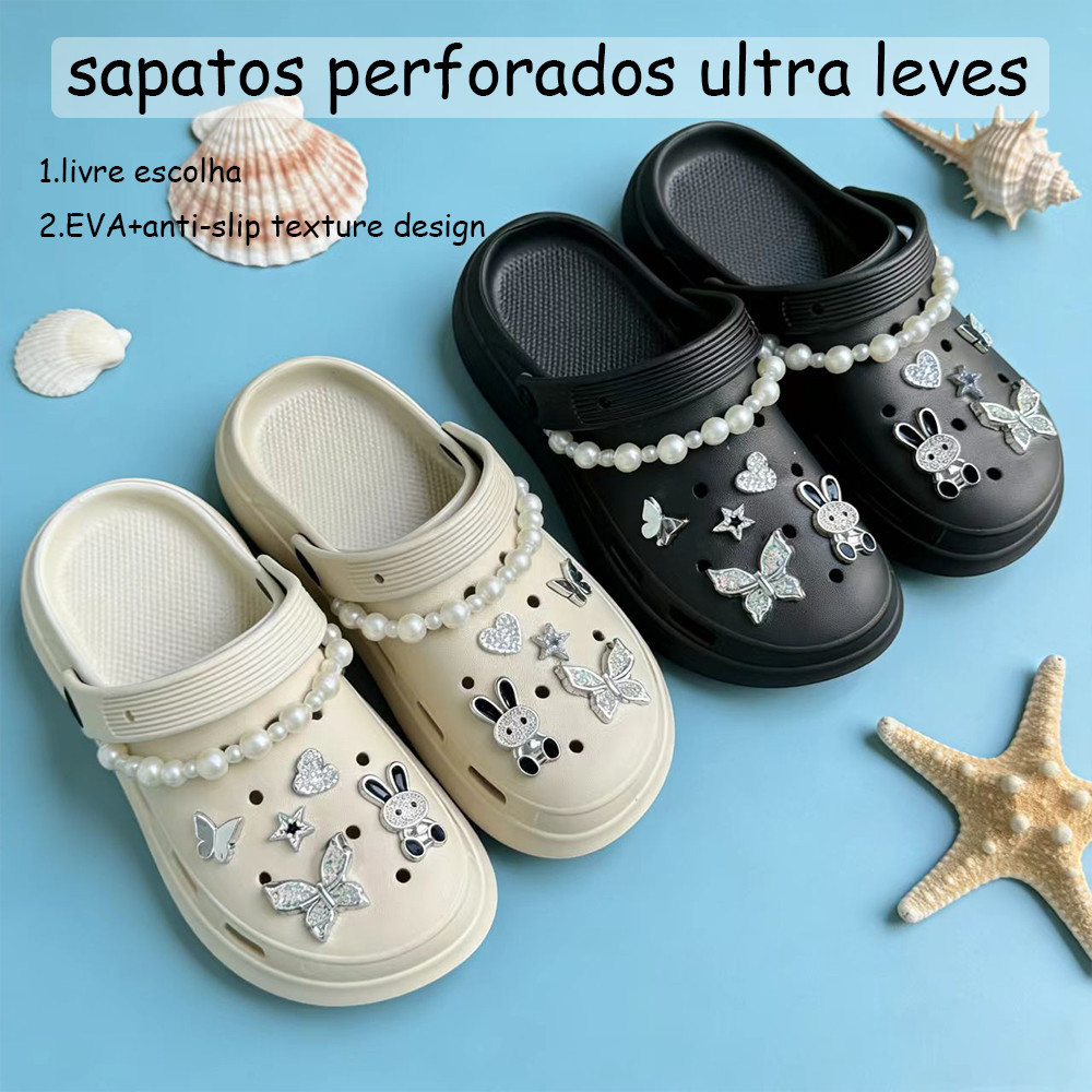 Sandália Confortável Babuche Feminino Macia Leve Plataforma com Detalhes Removíveis Ideal para Conforto Diário em Oferta na Shopee
