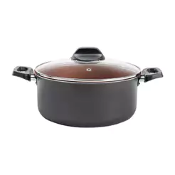 Caçarola com Tampa Topázio 22cm 3,45L Antiaderente Pro-flon Cinza Range Brinox - 7233/361