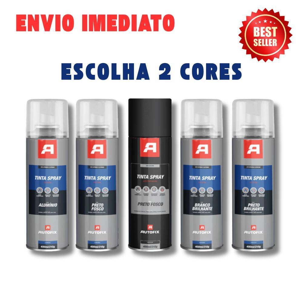 Kit 2 Tinta Sprays Uso Geral 400ml - Autofix 400ml / 210g - Monte Seu Kit 2 Cores