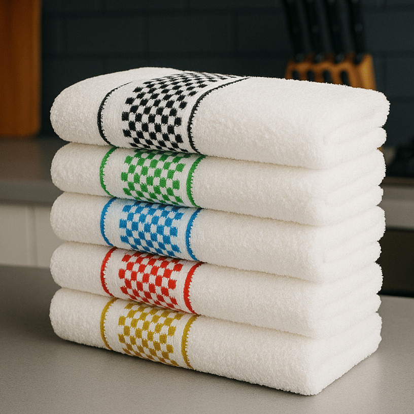 Kit 10 Toalha de Prato Xadrez Panos de Copa 100% Algodão Felpudo Atoalhado em Oferta na Shopee