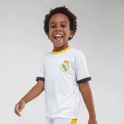Camiseta Real Madrid Coroa Infantil Branca