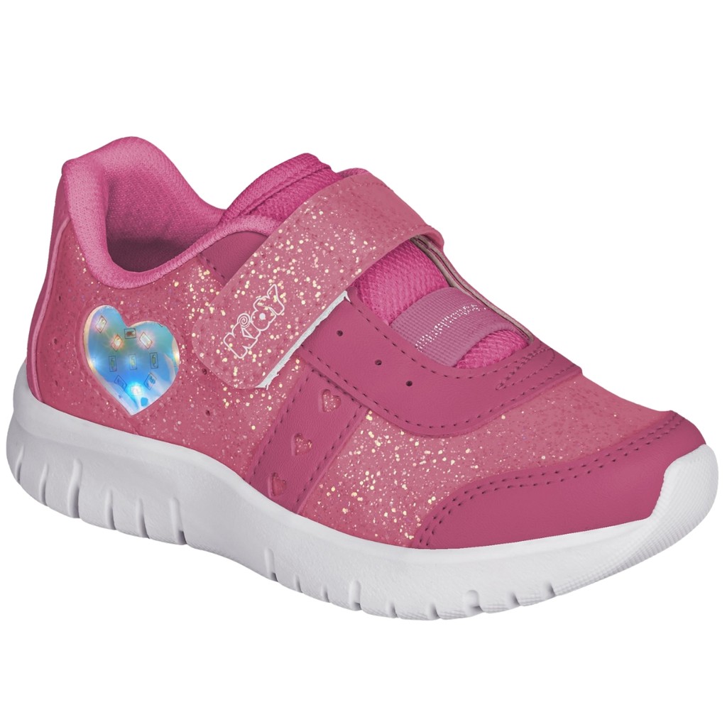 Tênis Calçado Infantil Feminino Menina Rosa Velcro Kidy Light Fun Original Escola Passeio