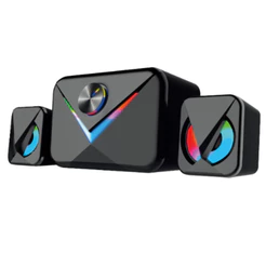Caixa De Som Gamer Potente LED Subwoofer PC Bluetooth 16w P2