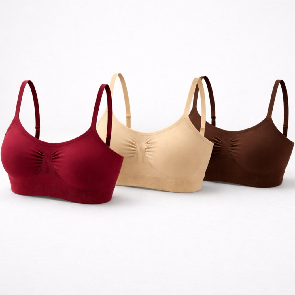 Sutiã Top de Academia Microfibra Simples com Fecho e Alça Ajustável 1 ou 3 unidades em Oferta na Shopee