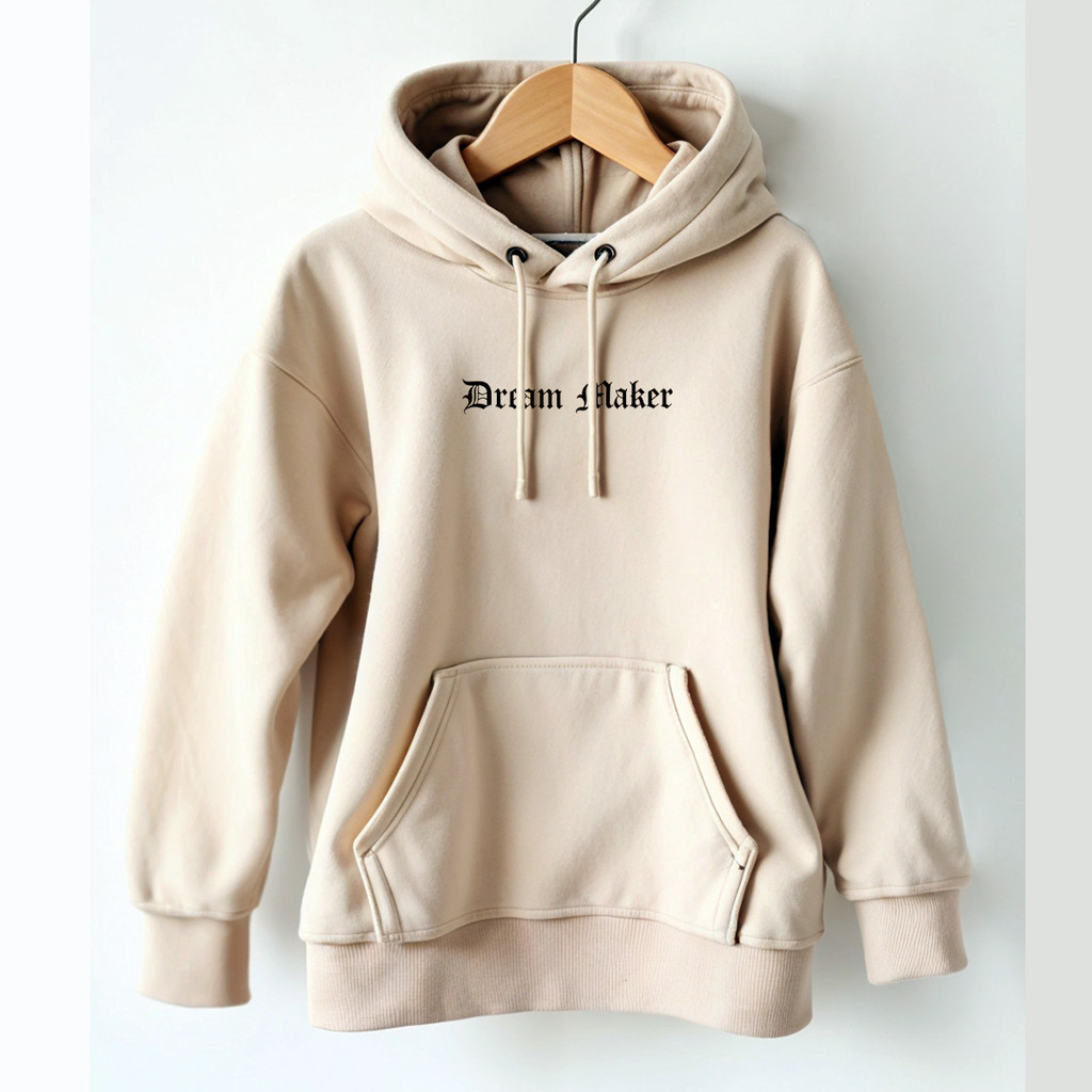 Blusa de Frio Moletom Canguru Estampado Oversized Dream Maker Frase Grafite Moda Hip Hop Trap Rap alta qualidade