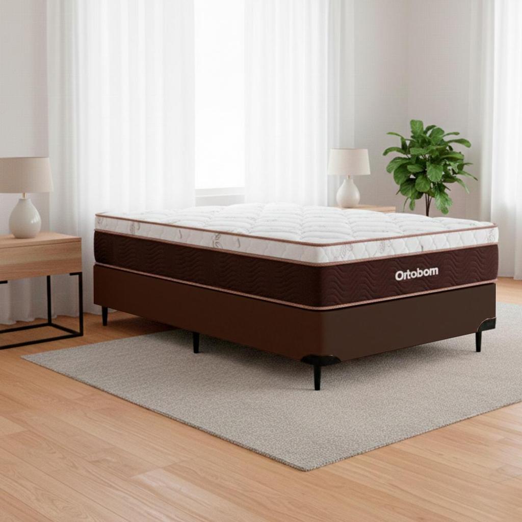 Cama box e Colchão Sleep King – Solteiro (88x188) - Ortobom