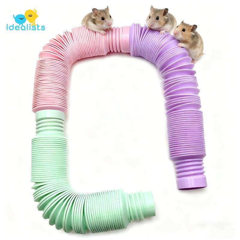 Idealistas Diversão Pequeno Animal De Estimação Hamster Furão Túnel Dobrável Tubo Telescópico Treinamento Canal Estirame