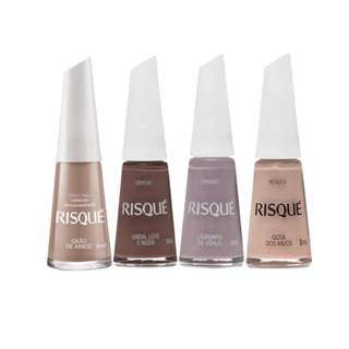 Kit 4 Esmaltes Risqué Tons Nudes Cremoso Hipoalergenico em Oferta na Shopee