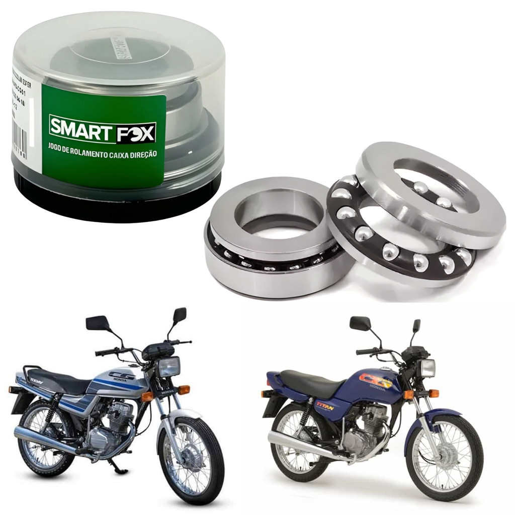 CAIXA DE DIREÇÃO COLAR ESFÉRICO ROLAMENTOS SMARTFOX HONDA CG TITAN 125 TODAY 125 CBX 150 200