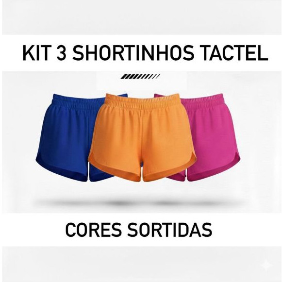 Combo 3 4 e 5 Bermudas Feminina Tactel Ideal P/ Praia  Academia Tendencia 2026 Bermuda Feminina