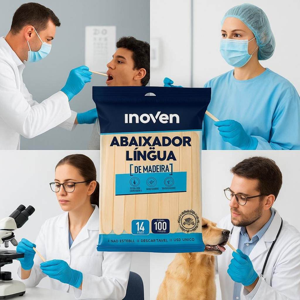 5000 Palito Madeira Depilação Picolé Abaixador De Língua 14cm Para Uso Médico Odontológico Veterinário Beleza Artesanato