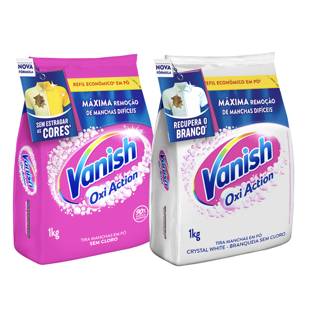 Kit Vanish Roupas Coloridas e Brancas 1kg Cada em Oferta na Shopee