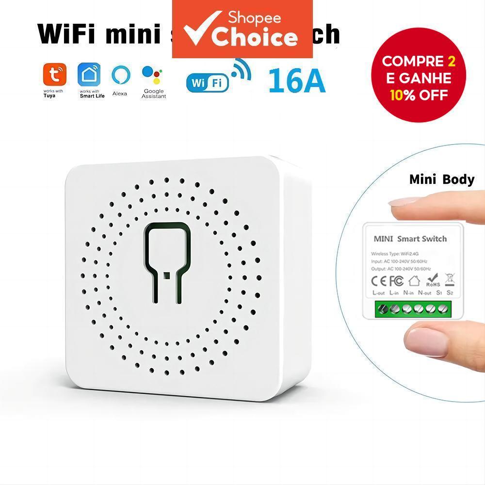 Módulo De Interruptor Inteligente WiFi , Controle De 2 Vias , Mini Disjuntor , Vida , Funciona Com Alexa , Google Alice