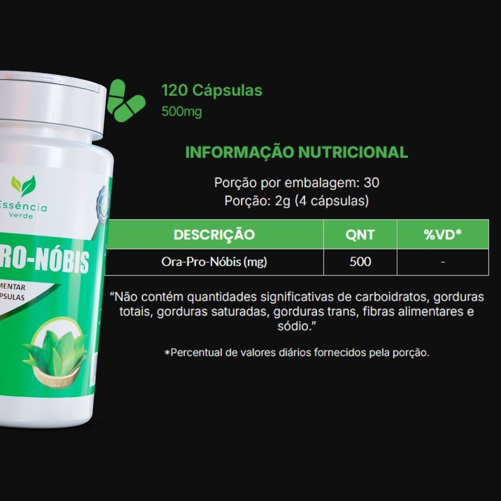 Natural Ora-Pro-Nóbilis original - 120 capsulas 500mg Suplemento Puro
