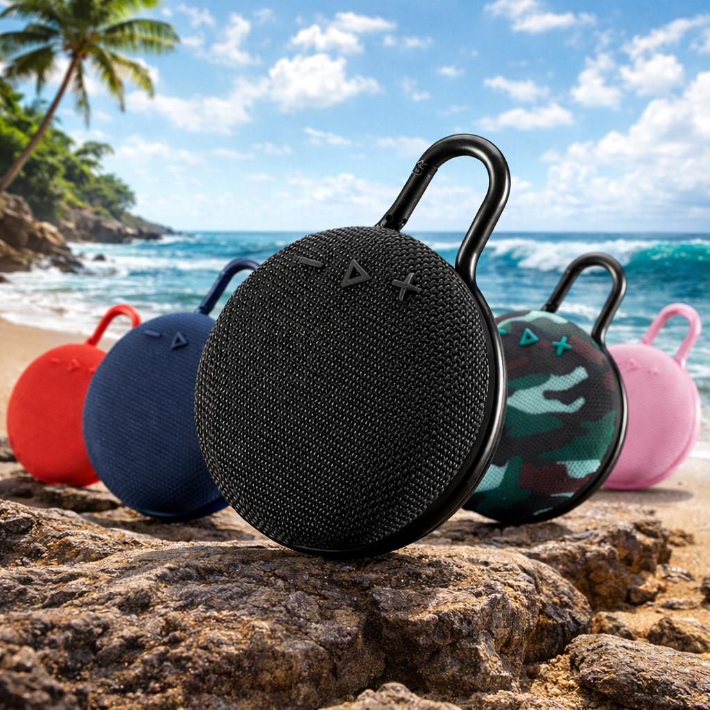 Nova Caixa de Som Bluetooth Sem Fio, Mini Alto-Falante Portátil com Gancho
