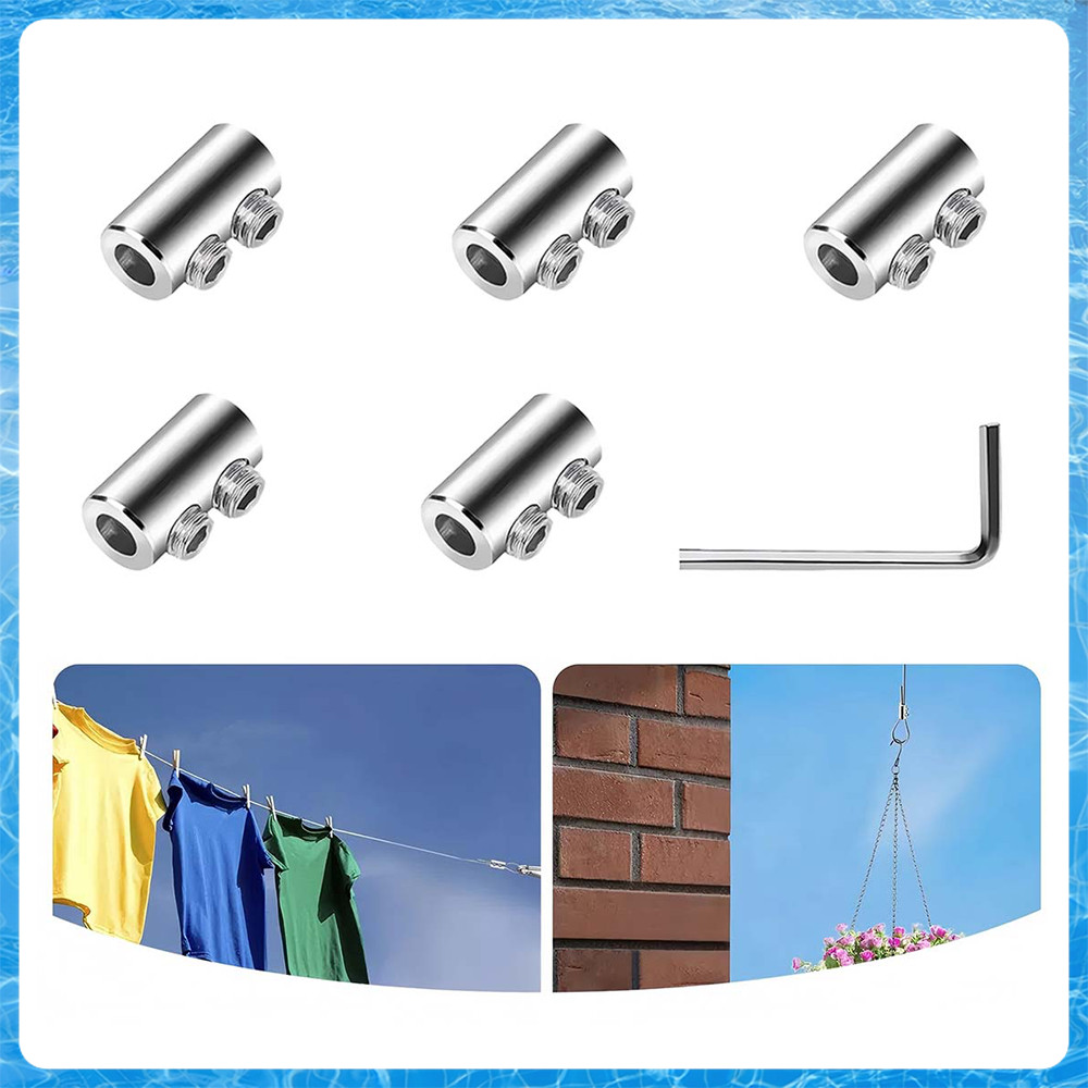 Conjunto 5/10/15 de clipes de corda de fio com 2 furo,com parafusos,chave inglesa,para acessórios de cabos em Oferta na Shopee