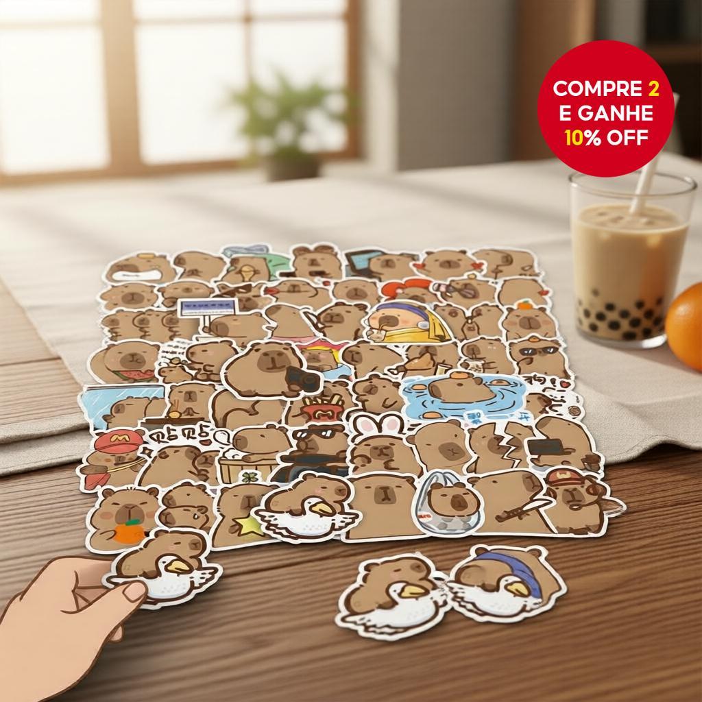  Capivara Adesivos de Animais - 100PCS Adesivos Fofos Impermeáveis DIY, Perfeitos para Decoração de Capinhas de Celular