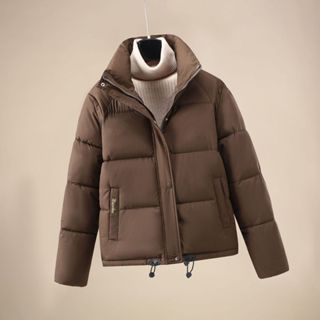 Casaco Acolchoado De Algodão Grosso Feminino Inverno Solto Gola Zíper Puffer Jaqueta Feminina Casual Sólido Parkas Outwe em Oferta na Shopee